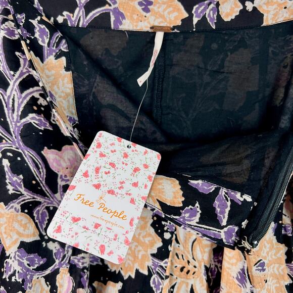 Free People NWT End of the Island Godet Miniskirt Size 4 Boho Floral Romantic - Picture 6 of 9